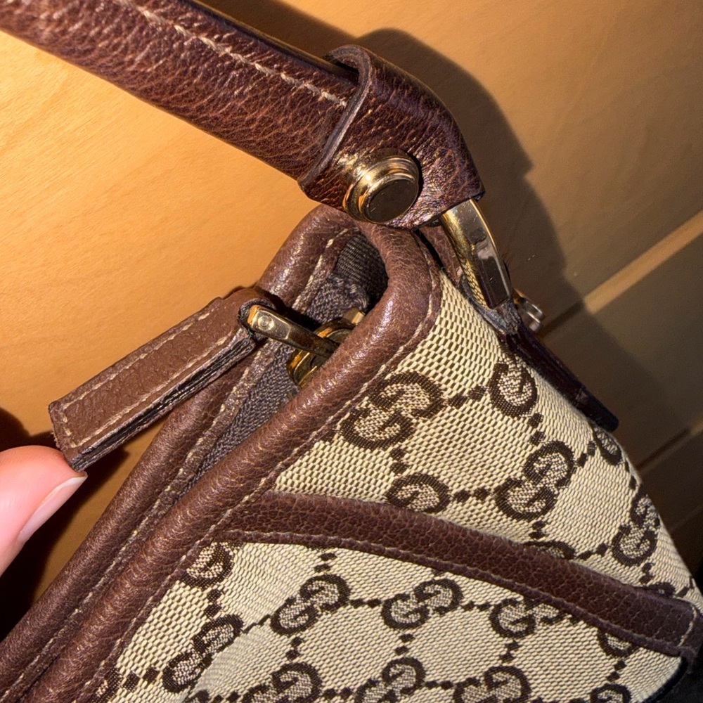 Gucci Brown Monogram D Ring Abbey Pochette - Picture 3 of 12
